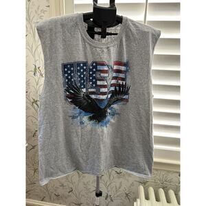 Men's Gilban Sleeveless USA Eagle Tee Size L